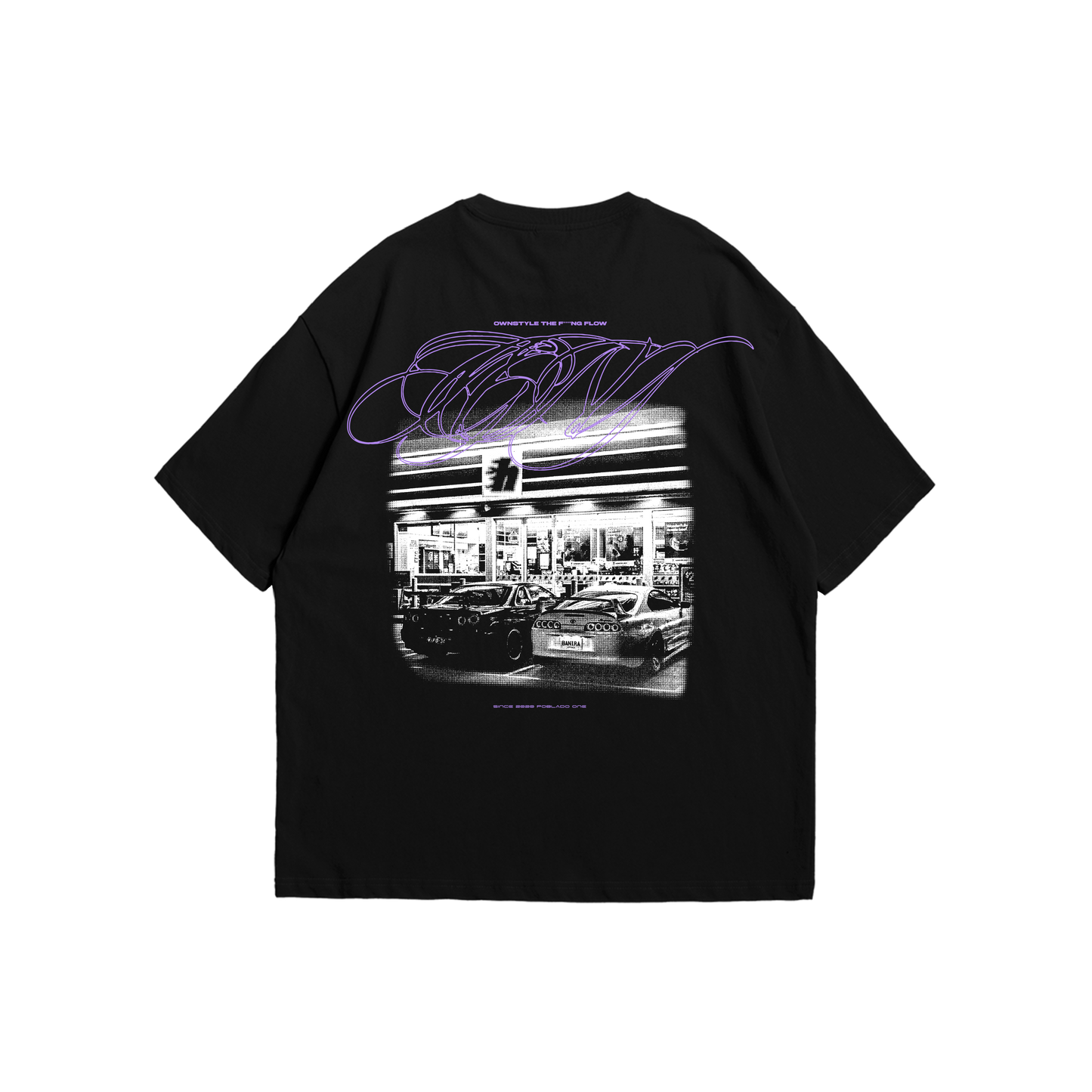 T-shirt purple car