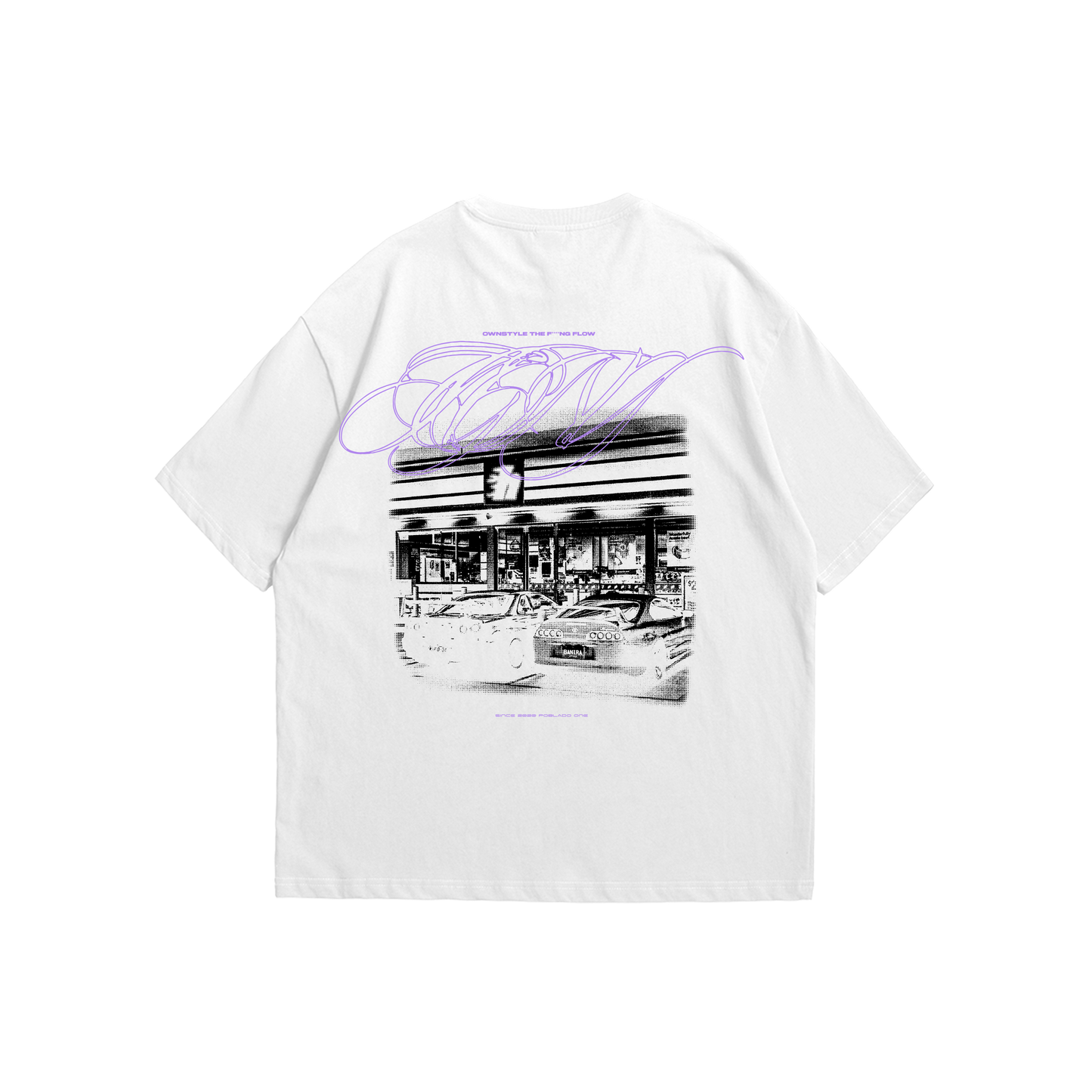 T-shirt purple car