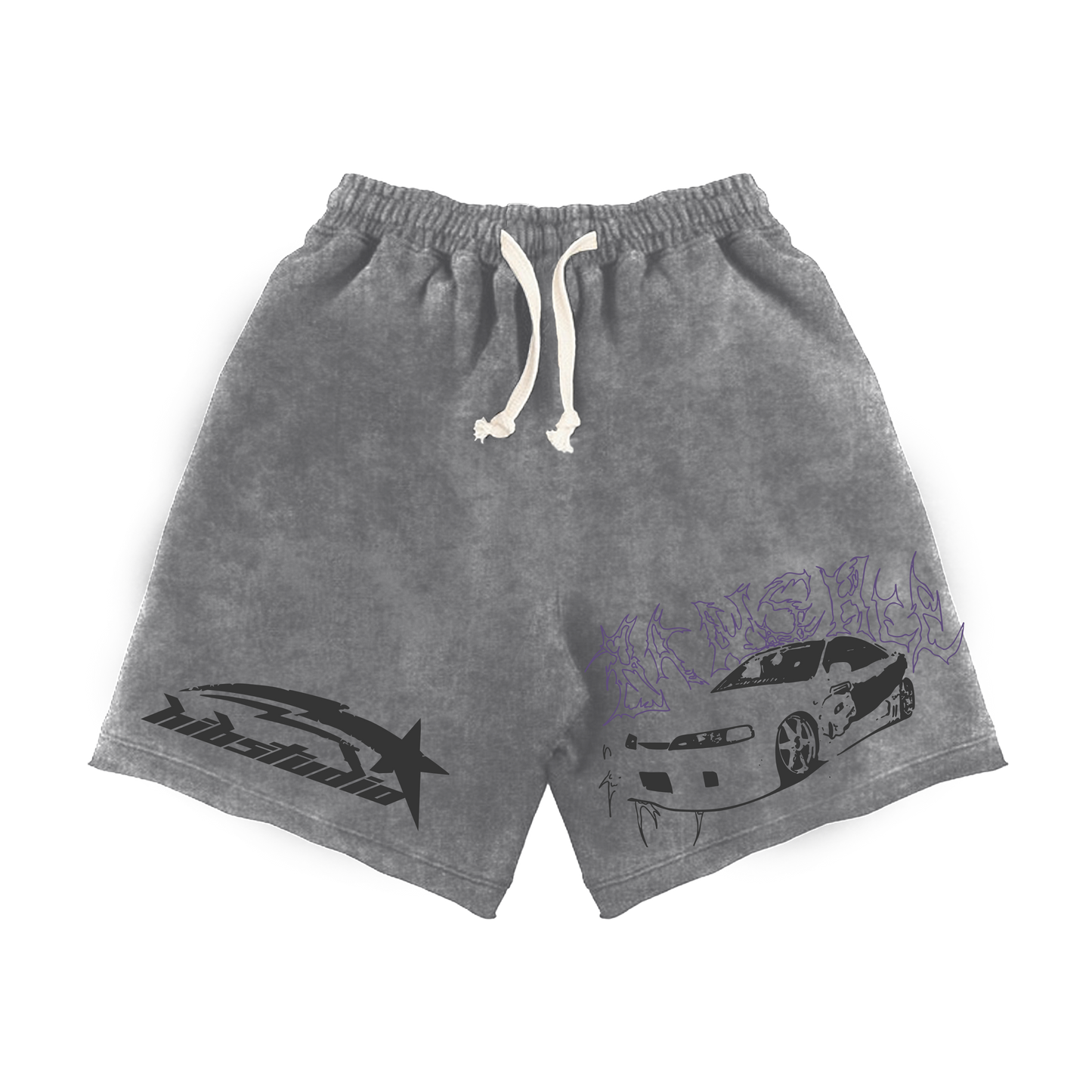 Short acid wash streetwear