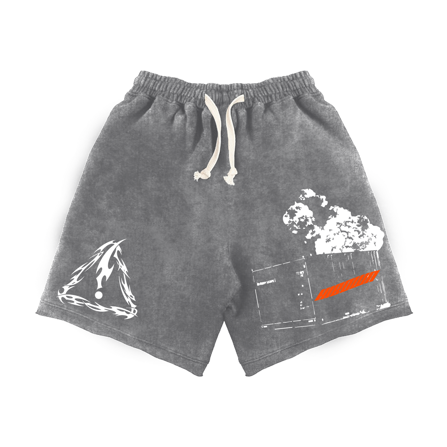 Short acid wash streetwear