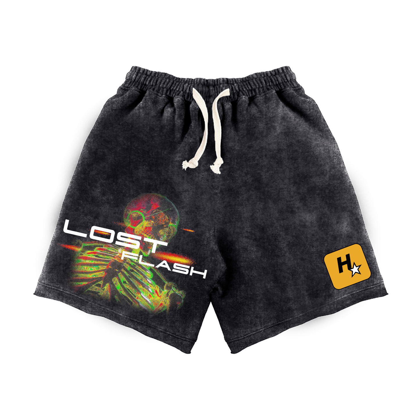 Short acid wash streetwear