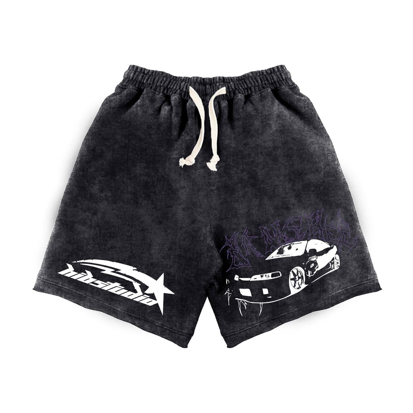 Short acid wash streetwear