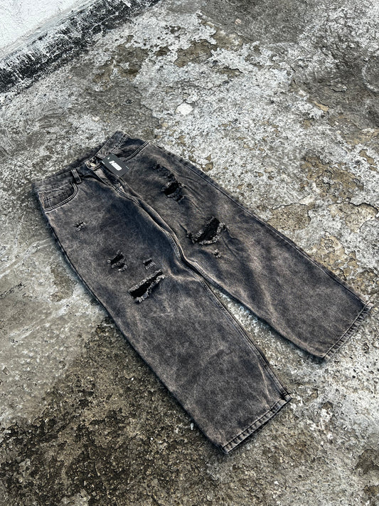 Jean cargo baggy acid gray