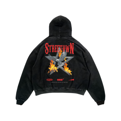 Hoodie acid wash streetown