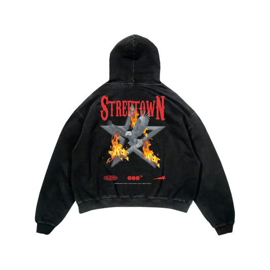 Hoodie acid wash streetown